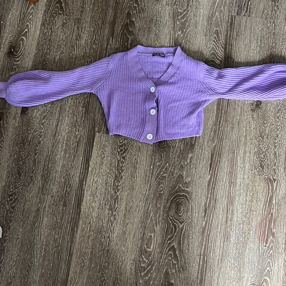 Shein small bishop sleeve button up cardigan